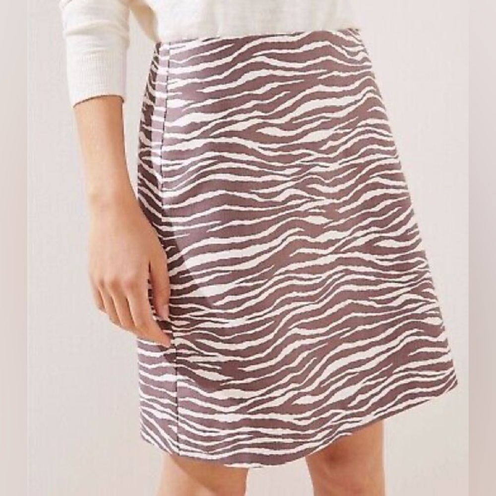 ANN TAYLOR LOFT | zebra stripe cotton stretch mini a-line skirt, size 20 plus